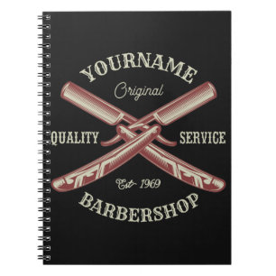 Personalisiert NAME Barber Straight Razor Barbersh Notizblock
