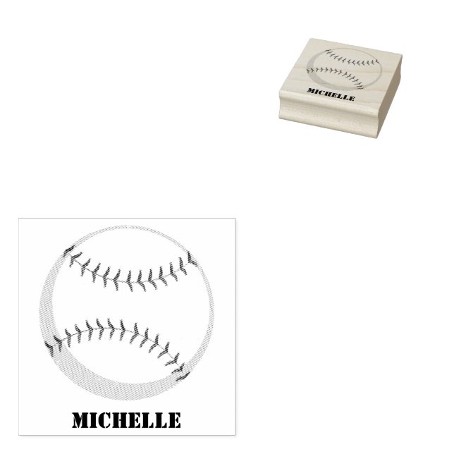 Personalisiert Name Baseball Gummistempel (Stempel)