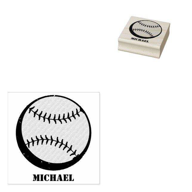 Personalisiert Name Baseball Gummistempel (Stempel)