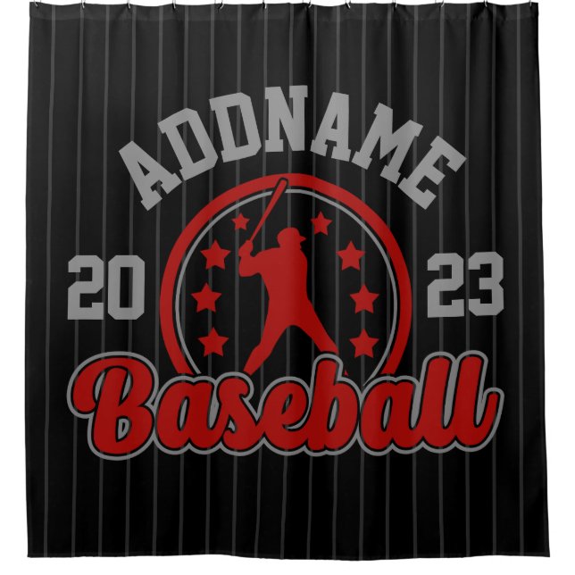 Personalisiert NAME Baseball Team Player Game Duschvorhang (Vorderseite)