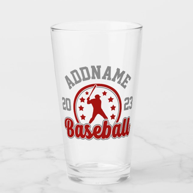 Personalisiert NAME Baseball Team Player Game Glas (Vorderseite)