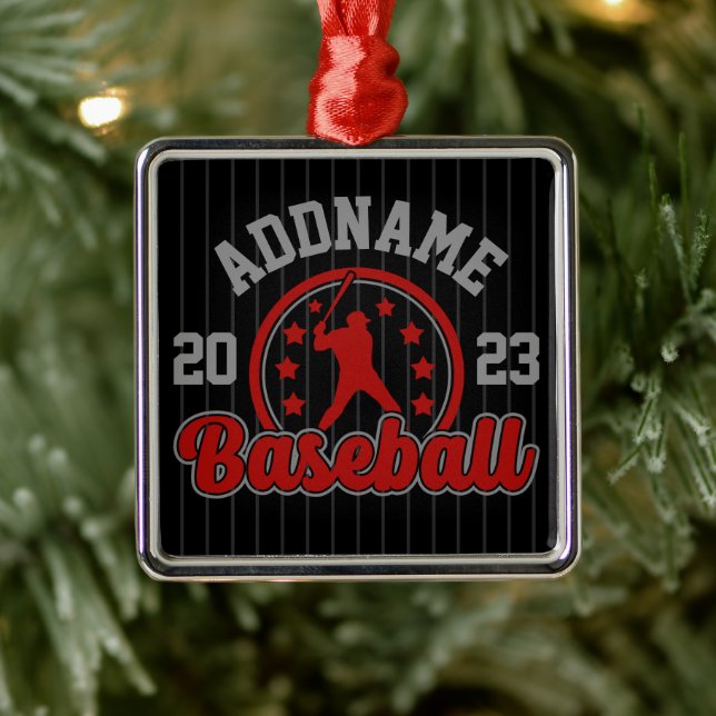 Personalisiert NAME Baseball Team Player Game Ornament Aus Metall (Baum)