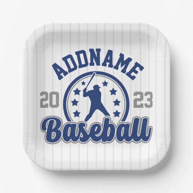 Personalisiert NAME Baseball Team Player Game Pappteller (Vorderseite)