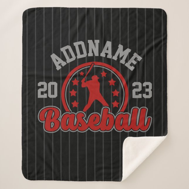Personalisiert NAME Baseball Team Player Game Sherpadecke (Vorderseite)
