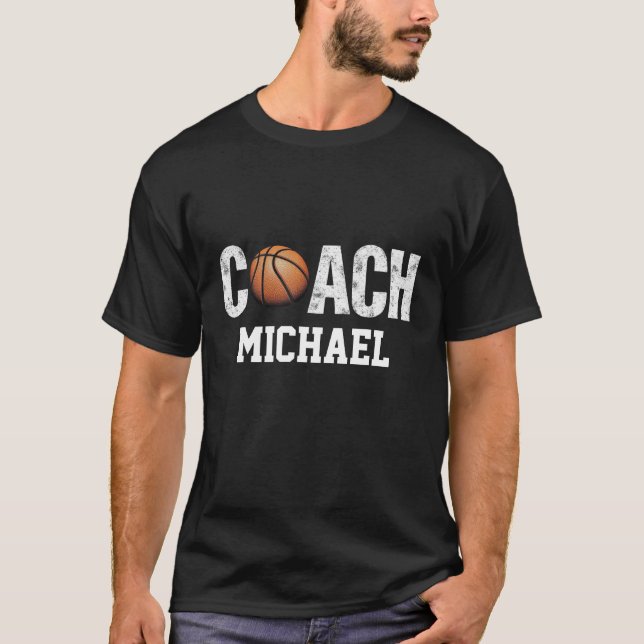 Personalisiert Name Basketball-Coach Custom Tee (Vorderseite)