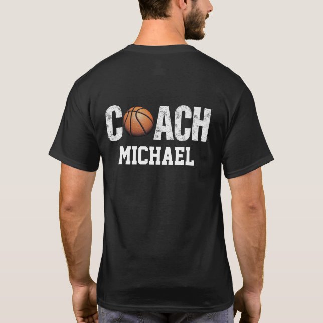 Personalisiert Name Basketball-Coach Custom Tee (Rückseite)