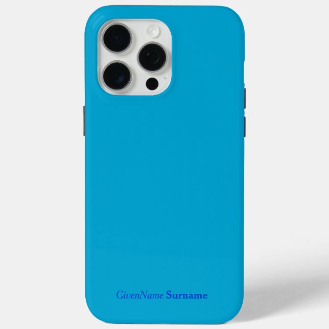Personalisiert Name Blau Minimalistisch Case-Mate iPhone Hülle (Rückseite)