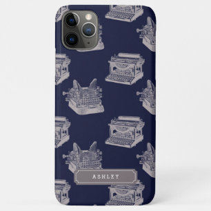 Personalisiert Name Blau Vintager Schreibmaschinen Case-Mate iPhone Hülle