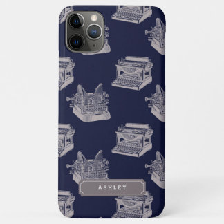 Personalisiert Name Blau Vintager Schreibmaschinen Case-Mate iPhone Hülle