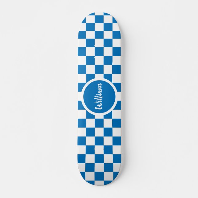 Personalisiert Name blau-weiß Karton Skateboard (Vorne)