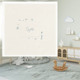 Personalisiert Name Blue Floral Cream Baby Dusche Serviette