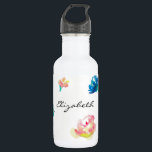 Personalisiert Name Boho Blume Aquarellmalerei Edelstahlflasche<br><div class="desc">Chic und stilvoll eingerichtet mit Blume im boho-Stil mit Aquarellmalern. Personalisiert dieses Design mit Ihrem Namen mithilfe des Anpassungs-Tools.</div>