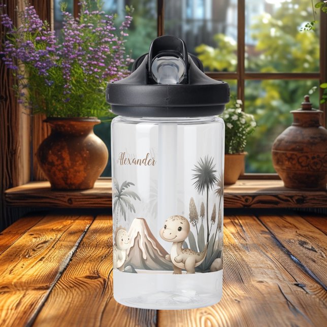 Personalisiert Name Boho Niedlich Dinosaurier Trinkflasche (Von Creator hochgeladen)