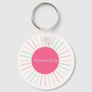 Personalisiert Name Boho Pink Schlüsselanhänger