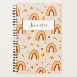 Personalisiert Name Boho Regenbogenplaner Planer