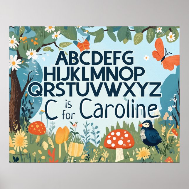 Personalisiert Name Boys Girls Kinderzimmer Alphab Poster (Vorne)
