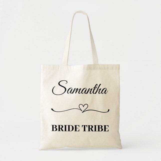 Personalisiert Name Bride Stamm Wedding Team Tragetasche (Vorne)