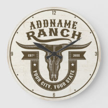 Personalisiert NAME Bull Steer Skull Western Ranch