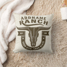 Personalisiert NAME Bull Steer Skull Western Ranch