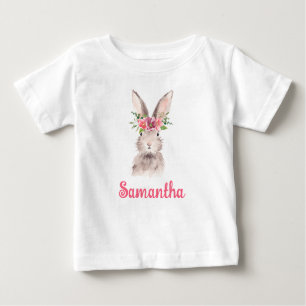 Personalisiert Name Bunny Rabbit Girl Baby Baby T-shirt