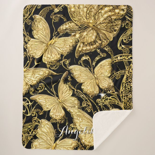 Personalisiert Name Butterfly Sherpadecke (Vorderseite)