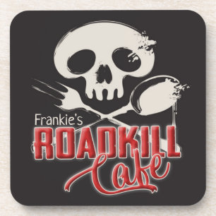 Personalisiert NAME Cheeky Roadkill Cafe Diner Getränkeuntersetzer