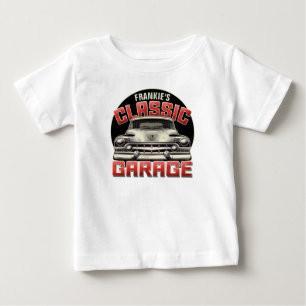 Personalisiert NAME Classic Car Garage Custom Shop Baby T-shirt