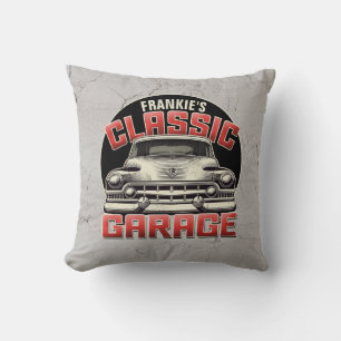Personalisiert NAME Classic Car Garage Custom Shop Kissen