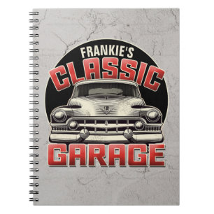 Personalisiert NAME Classic Car Garage Custom Shop Notizblock