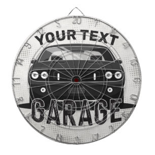 Personalisiert NAME Classic Muscle Garage Retro Dartscheibe