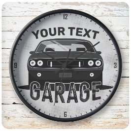 Personalisiert NAME Classic Muscle Garage Retro Große Wanduhr