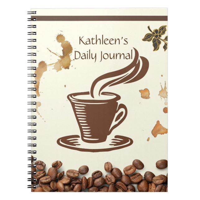 Personalisiert Name Coffee Daily Journal Notizblock (Vorderseite)
