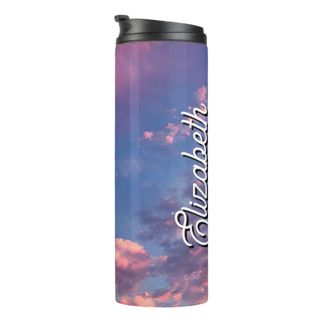 Personalisiert Name Cotton Candy Sky Thermosbecher (Nach rechts gedreht)