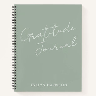 Personalisiert Name Dankbarkeit Journal Sage Green Notizbuch