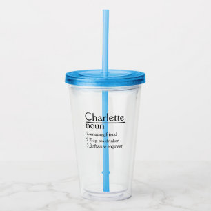 Personalisiert Name Definition Acrylic Tumbler Acryltrinkbecher