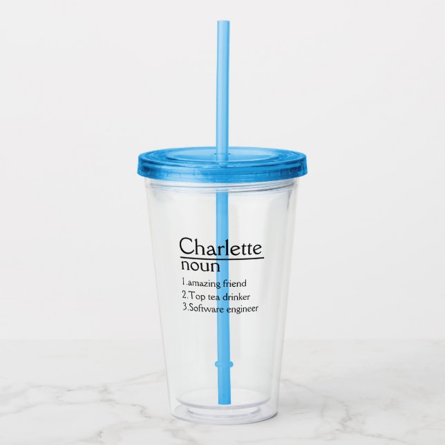 Personalisiert Name Definition Acrylic Tumbler Acryltrinkbecher (Vorderseite)