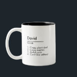 Personalisiert Name Definition benutzerdefiniertes Zweifarbige Tasse<br><div class="desc">Personalisiert Name Definition benutzerdefiniertes Geschenk für ihn</div>