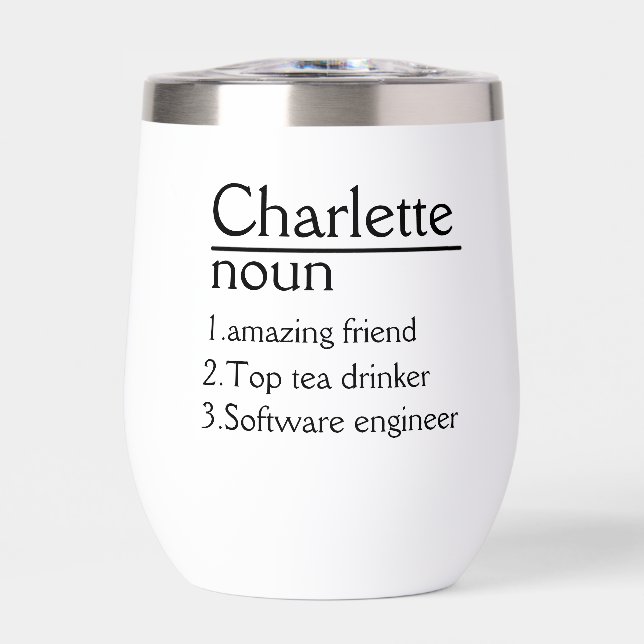 Personalisiert Name Definition Tumbler (Vorderseite)