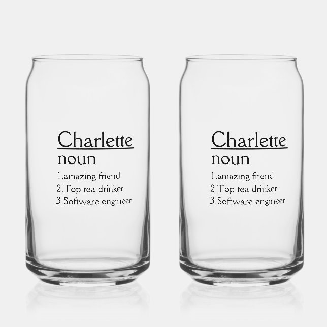 Personalisiert Name Definition Tumbler Dosenglas (Vorderseite)