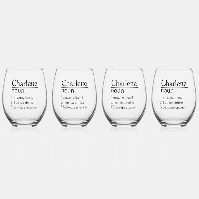 Personalisiert Name Definition Tumbler Weinglas Ohne Stiel (Vorderseite)