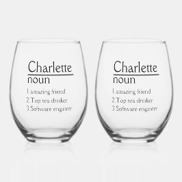 Personalisiert Name Definition Tumbler Weinglas Ohne Stiel