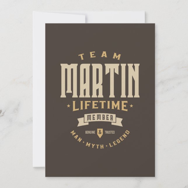 Personalisiert Name des Teams Martin Lifetime Einladung (Vorderseite)