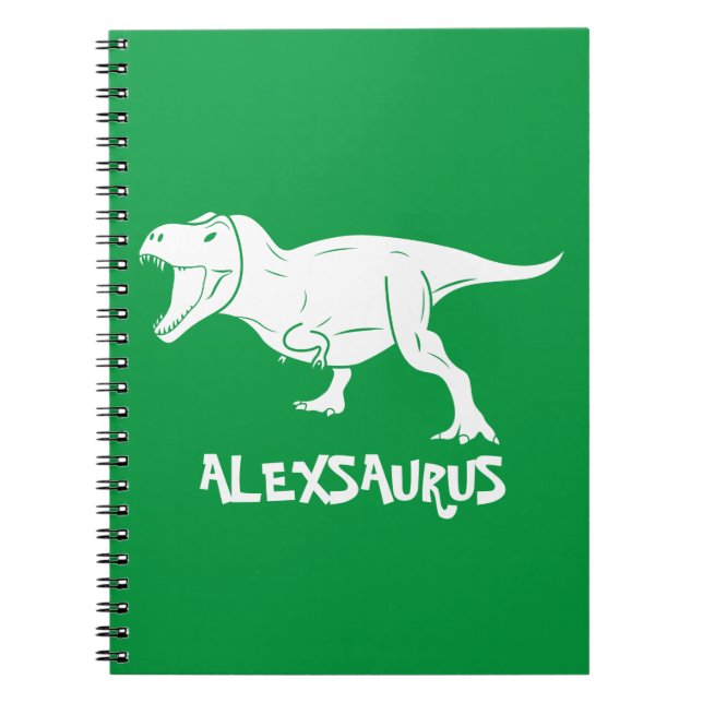 Personalisiert Name Dinosaurier-Notebook Notizblock (Vorderseite)