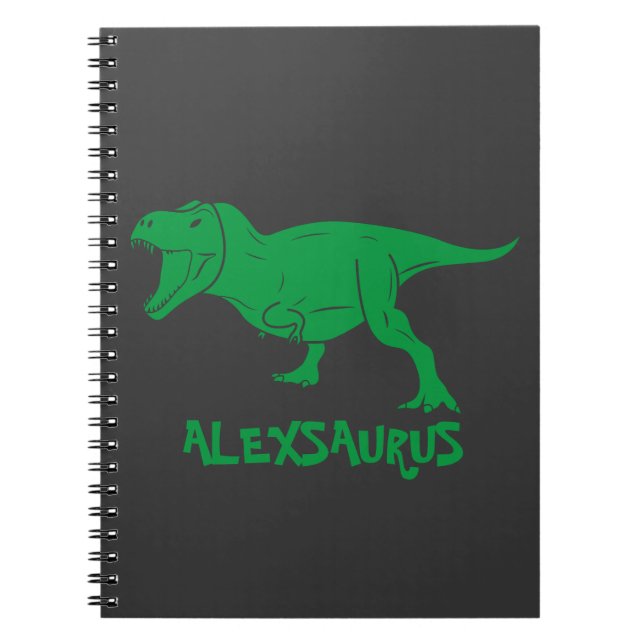 Personalisiert Name Dinosaurier-Notebook Notizblock (Vorderseite)