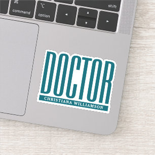 Personalisiert Name Doctor Med School Abschluss Aufkleber
