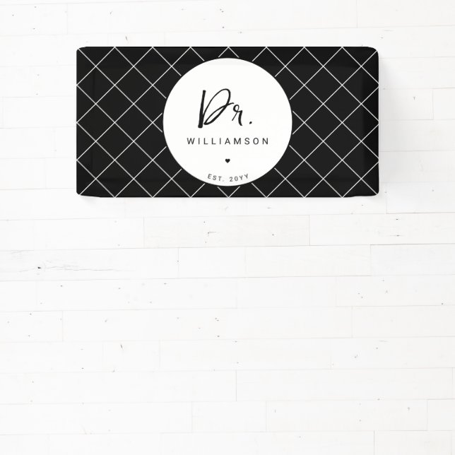 Personalisiert Name Dr. Minimalistisch Doctor Absc Banner (InSitu)