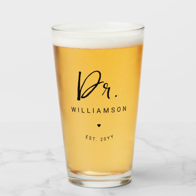 Personalisiert Name Dr. Minimalistisch Doctor Absc Glas (Vorne (Gefüllt))