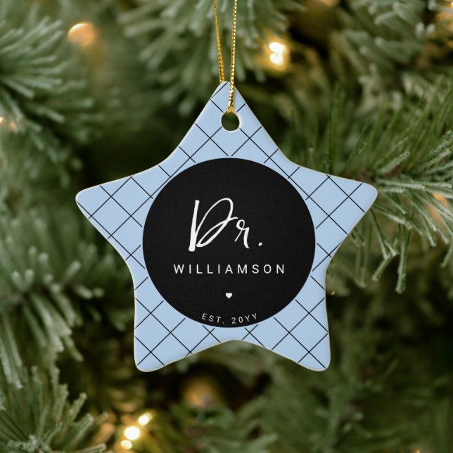 Personalisiert Name Dr. Minimalistisch Doctor Absc Keramik Ornament (Baum)