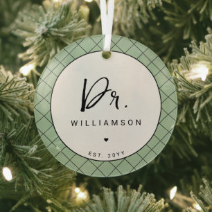 Personalisiert Name Dr. Minimalistisch Doctor Absc Ornament Aus Glas