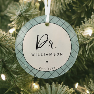 Personalisiert Name Dr. Minimalistisch Doctor Absc Ornament Aus Glas